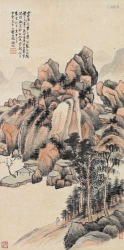 吴湖帆庚申（1920）年作 天池石壁图 立轴 水墨纸本