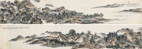 陈璞辛未（1871）年作 仙山楼阁卷 手卷 设色纸本