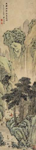 潘思牧辛未（1811）年作 松溪高逸图 立轴 设色纸本