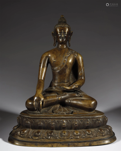 TIBETAN AN ARCHAIC ALLOY COPPER BUDDHA