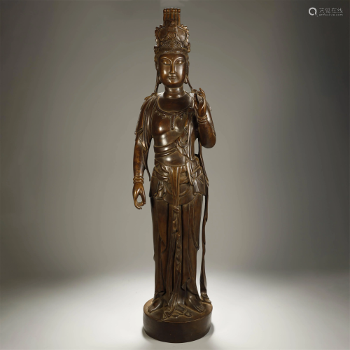 AN ALLOY COPPER FIGURES OF GUANYIN