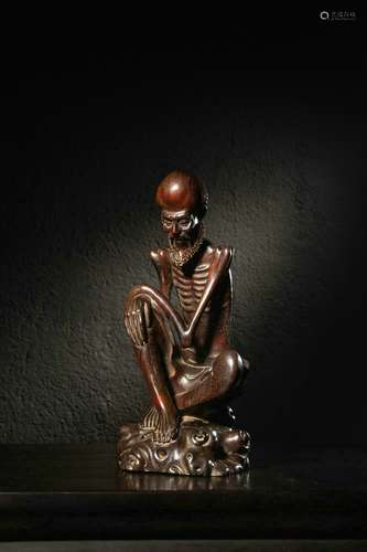 Rosewood Seated Figure Of Arhat