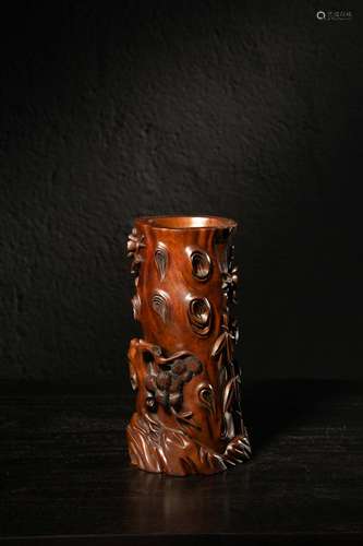 Carved Boxwood Flower Holder,