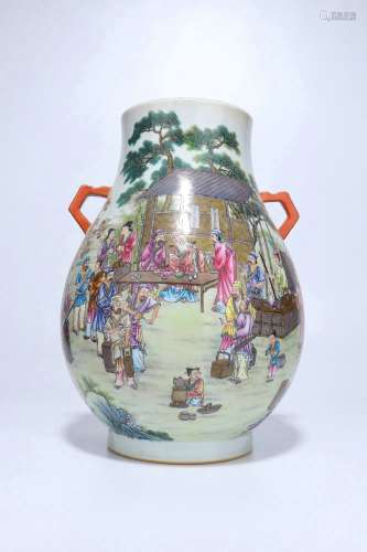 Famille Rose Porcelain Pot,Qing Dynasty