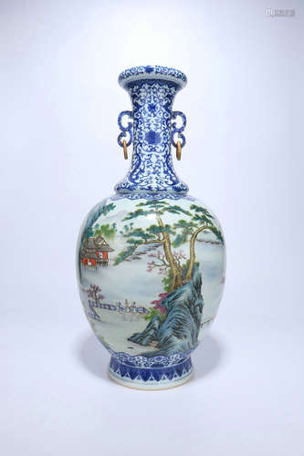 Famille Rose Porcelain Vase,Qing Dynasty