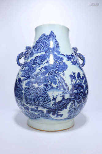 Blue And White Porcelain Pot,Qing Dynasty