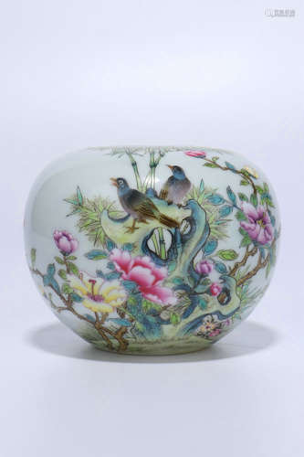 Famille Rose Porcelain Pot,Qing Dynasty