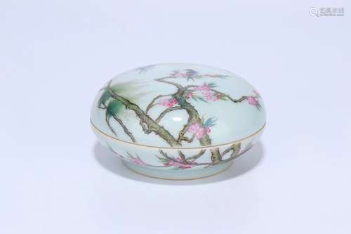 Famille Rose Porcelain Seal Box,Qing Dynasty