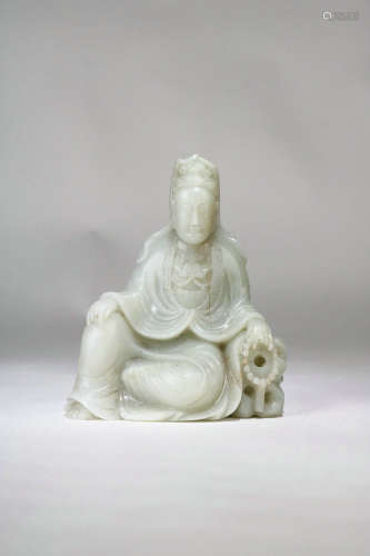 Hetian Jade Figure Of Guanyin,Qing Dynasty
