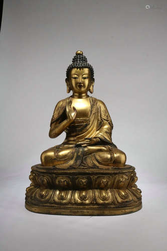 Gilt Bronze Figure Of Sakyamuni