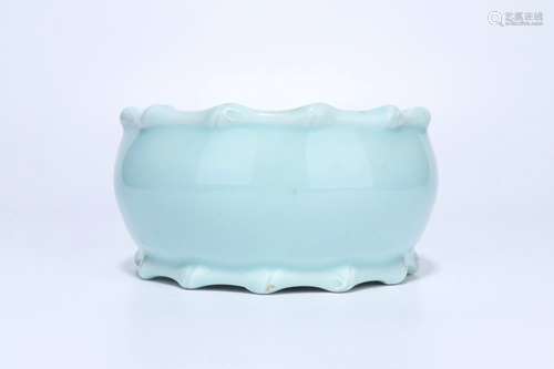 Celadon Glazed Bamboo Shaped Washer,Qing Dynasty