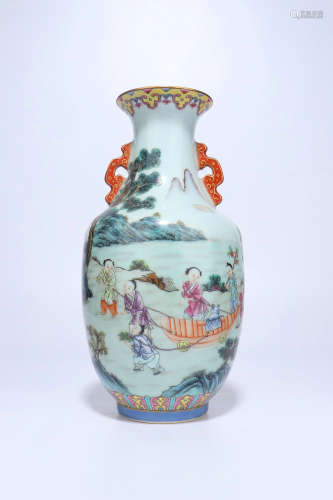 Famille Rose Porcelain Vase,Qing Dynasty
