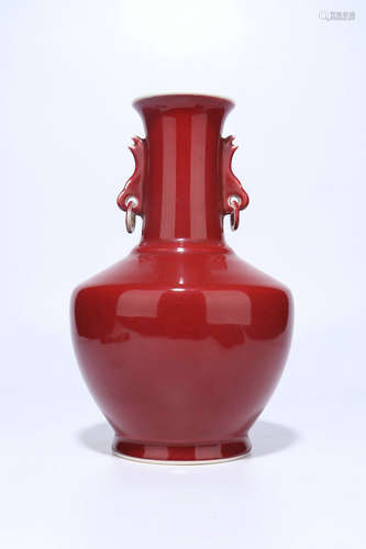 Sacrificial-Red Glazed Porcelain Pot,Qing Dynasty