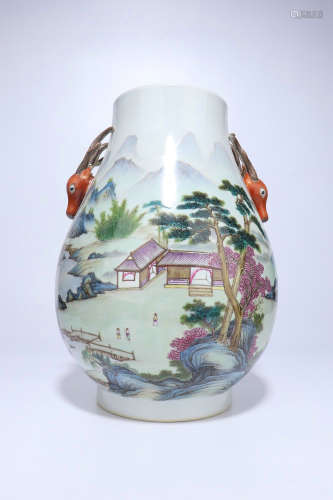Famille Rose Porcelain Pot,Qing Dynasty
