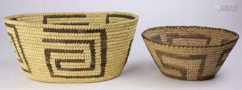 A Tahono O'Odham Papogo coil basket and Pima …