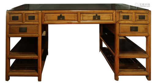 Chinese Ningbo white wood desk