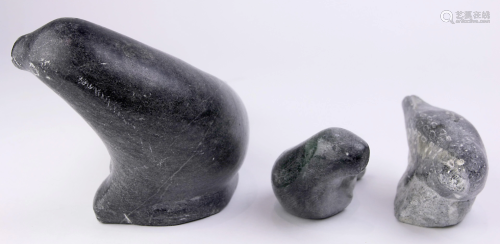 An Inuit carved soapstone group