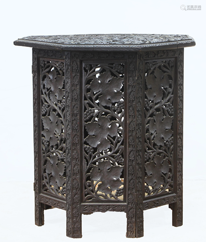 An Indian Rosewood Octagonal Occasional Table