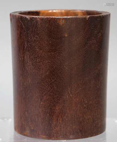 A Chinese Hardwood Brush Pot