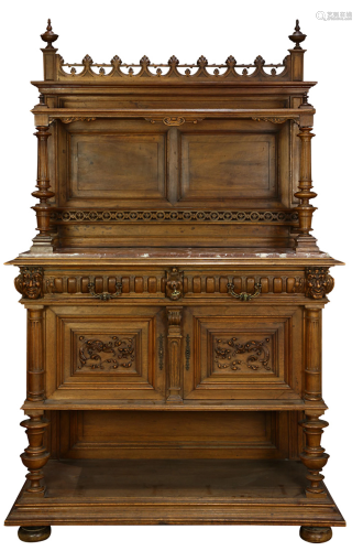 A French Henry II style carved oak buffet, circa 1880