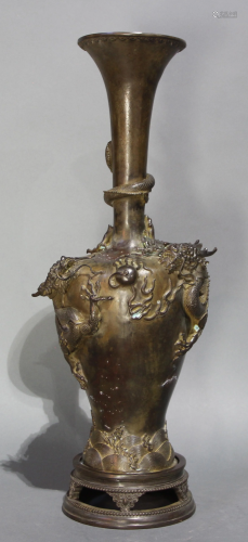 A Chinese Bronze Dragon Vase