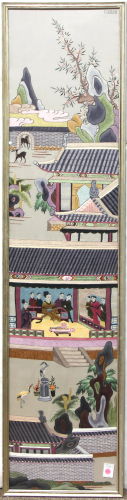 (lot of 5) A Group of Chinese Embroidered Silk Panels