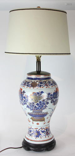 A Chinese Blue & White And Wucai Gilt-Decorated