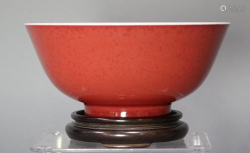 A Chinese Copper-Red Glazed Bowl, With Yongzheng…