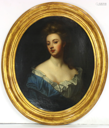 Painting, Portrait of a Lady in a Blue Dress