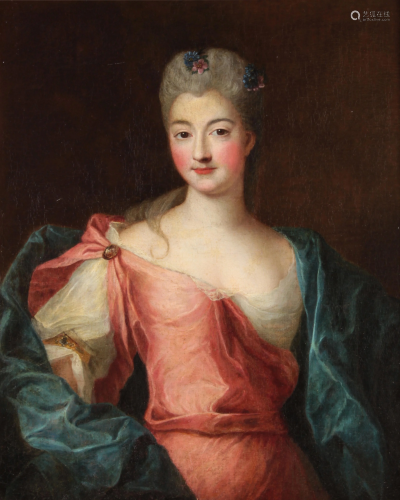 Painting, Portrait of a Lady in a Pink Dress