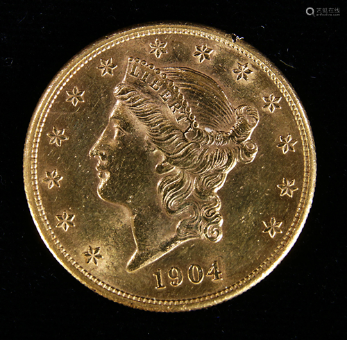 1904S $20 Gold Liberty Head Double Eagle