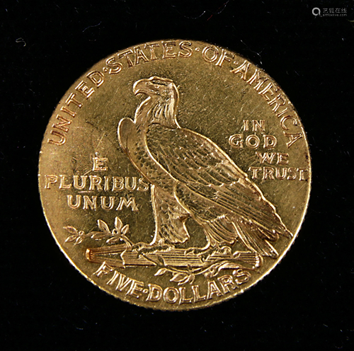 1913S $5 Gold Indian Head Half Eagle