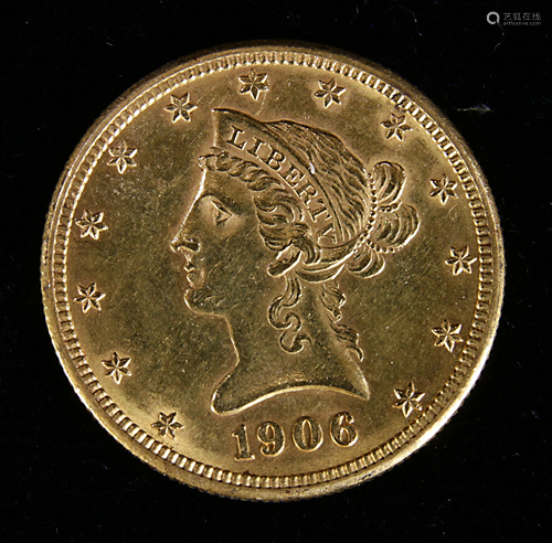 1906 $10 Gold Liberty Head Eagle