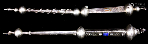 (lot of 2) Russian Imperial .84 silver torah pointers