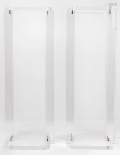 A Pair of Contemporary acrylic pedestals