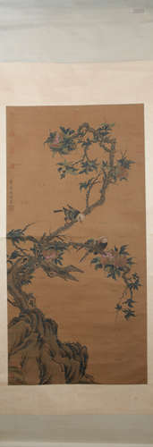 Song dynasty Qian xuan's flower and bird painting