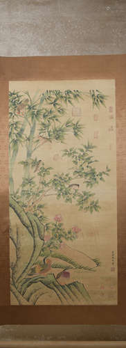 Yuan dynasty Zhang zhongshu's flower and bird painting