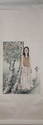 Modern He jiaying's figure painting