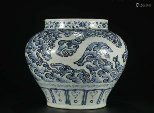 Ming dynasty blue and white jar