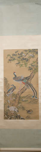 Qing dynasty Shen quan's flower and bird painting