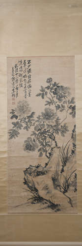 Qing dynasty Li shan's flower painting