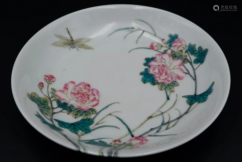 A FAMILLE ROSE 'FLORAL' DISH, QIANLONG …