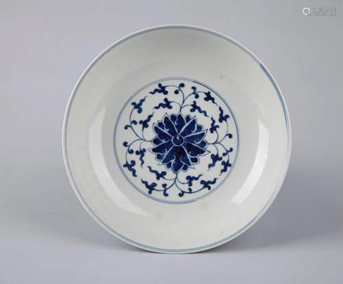 A CHINESE BLUE AND WHITE DISH, GUANGXU MAR…