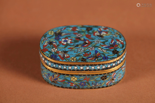 A CHINESE GILT CLOISONNE BRONZE BOX, …