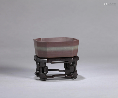 A CHINESE DUAN BRUSH WASHER, 18TH CENT…