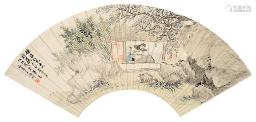 吴榖祥 清 1893年作 山水 镜片 设色纸本
