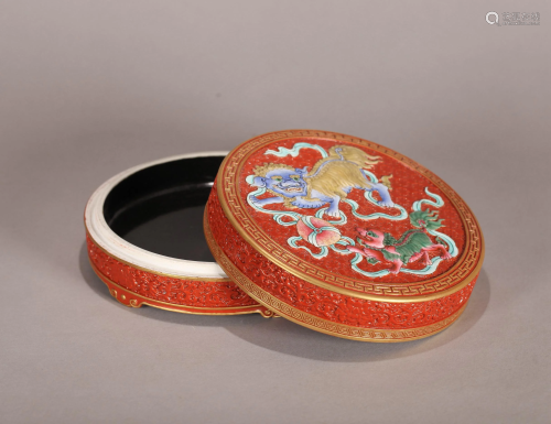 A CHINESE FAUX LACQUER BOX AND COVER, …