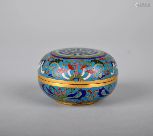 A CHINESE BRONZE CLOISONNE BOX AND COVE…