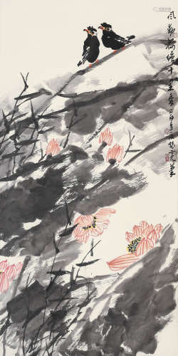 魏怀亮 乙酉（2005年） 风劲荷塘十里香 设色纸本 立轴