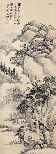 杨逸 甲子（1924年） 山水 设色纸本 立轴